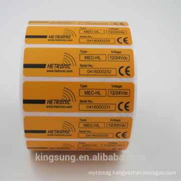 Manufacture Printing Customized PVC Label Sticker Roll with Permanent Adhesive